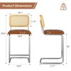 AZL1 Life Concept Dining Sets 2 Set of Cushioned Leather Counter Stools featuring Wicker Backrests for Kitchen Seating, Brown, 18.9"*17.7"*39.4" - 3 of 4