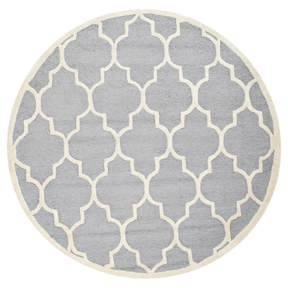  Round Aleander Rug II Silver/Ivory Round