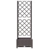 vidaXL Garden Planter with Trellis - Brown, Weather-Resistant PP, 15.7"x15.7"x47.8", Ideal for Climbing Plants and Outdoor Decor - 4 of 4