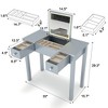 NicBex Vanity Desk with 3-Level Adjustable Lights,Makeup Vanity with Flip Mirror,Vanity Table with 2 Drawers&3 Storage Boxes for Home,Office - 3 of 4
