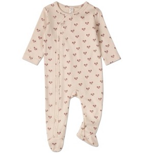 MiniMe Baby and Toddler Girls "Princess Bows" Cotton Rich Side-Snap Footie - 1 of 4