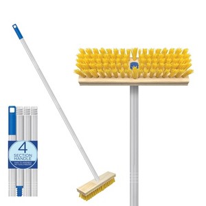 Lola Products Deck Scrub Brush Broom, 9" x 3.5" Wide, Durable Bristles remove Dirt, Grime, Grout, Leaves, Snow on Patios, Decks, Wet or Dry, 1 Count - 1 of 4