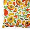 Cat Coquillette Peaches Green Leaves Square Floor Pillow - Deny Desings - 3 of 4