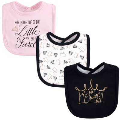 Yoga Sprout Baby Girl Cotton Bandana Bibs 3pk, Crown, One Size