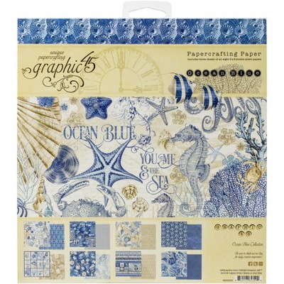 Graphic 45 Double-Sided Paper Pad 8"X8" 24/Pkg-Ocean Blue
