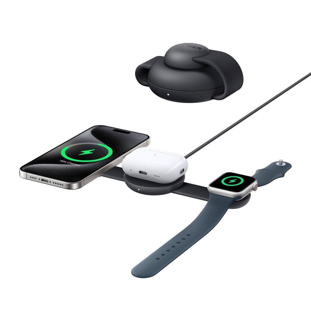Anker Qi2 15W Travel 3 in 1 Wireless Charger UFO