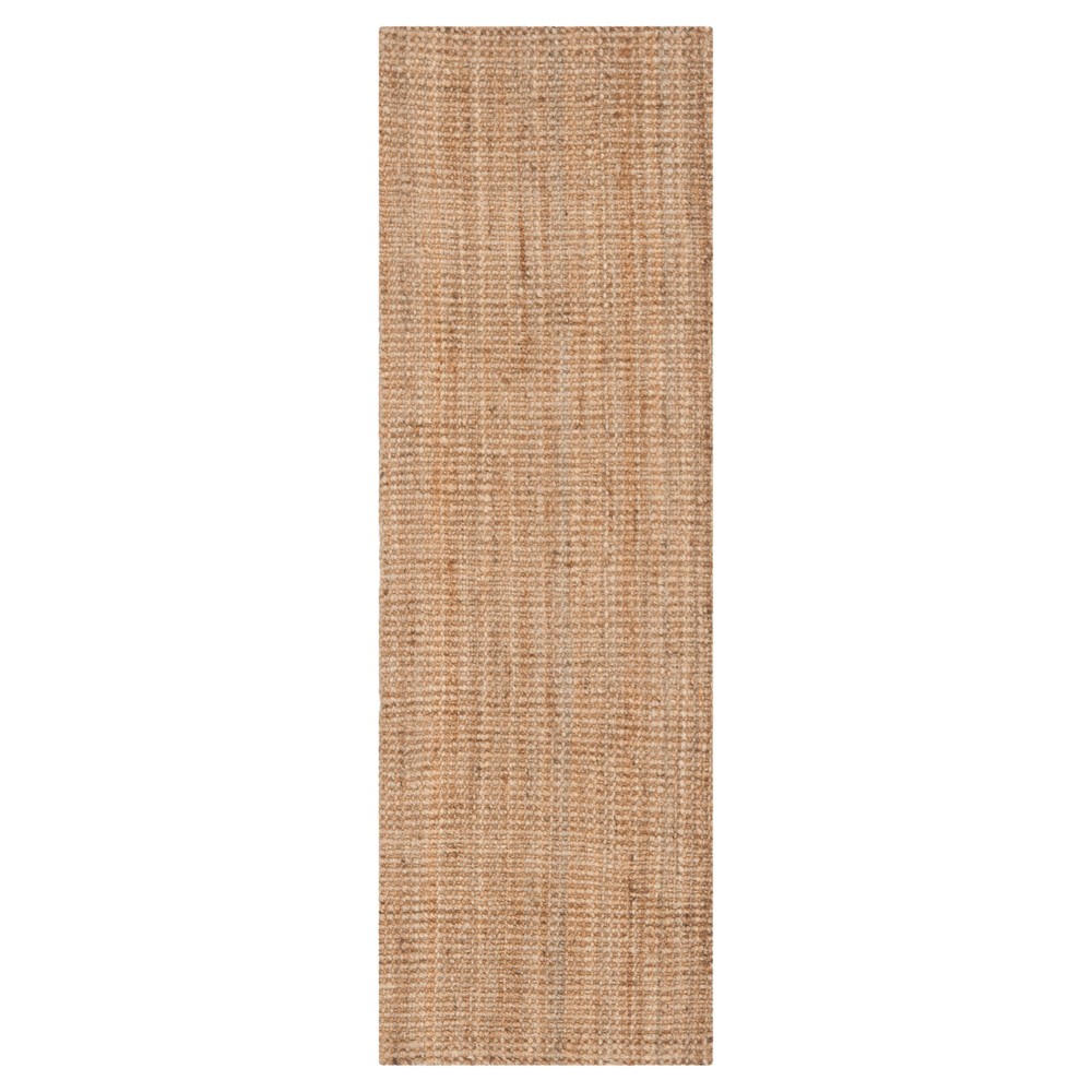 Natural Solid Loomed Runner 2'3inx17' - Safavieh