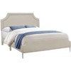 Monarch Specialties Bed Queen Size Bedroom Frame Upholstered Beige Linen Look Chrome Metal Legs Transitional - 4 of 4