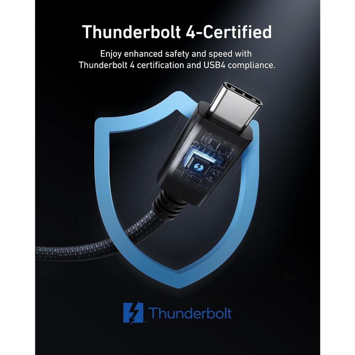 Anker Prime Thunderbolt 4 Cable, 3.3 ft USB-C to USB-C, 240W, 40Gbps, 8K/4K, for iPhone 16 Series, MacBook, iPad, Samsung (Thunderbolt 4-Certified) - thumbnail 6