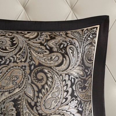 Black and Gold Jacquard Cotton Full Bed in a Bag Set