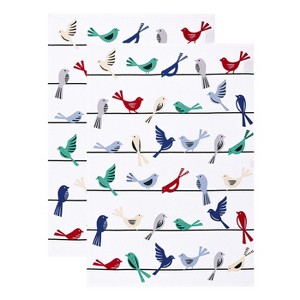 MU Kitchen Designer Cotton Dish Towel, Set of 2, Birds - 1 of 1