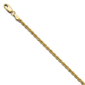 Black Bow Jewelry 2.5mm Classic Solid Rope Chain Bracelet 14k Yellow Gold - 1 of 4