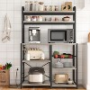 Industrial Kitchen Bakers Rack with Power Outlet,6-Tier Space-Saving Microwave Stand - 4 of 4