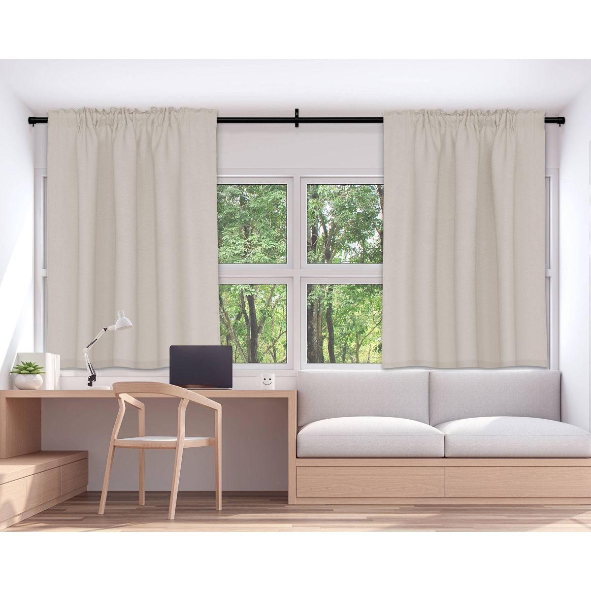 Lumi Home Furnishings Decorative Drapery Single Condo Rod Set Matte - thumbnail 4