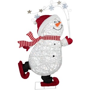 Northlight 56" Lighted Ice Skating Snowman Outdoor Decoration - 1 of 4
