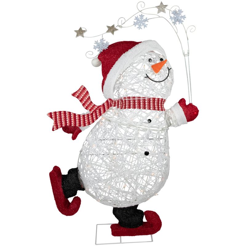 Northlight 56" Lighted Ice Skating Snowman Outdoor Decoration, 1 of 7