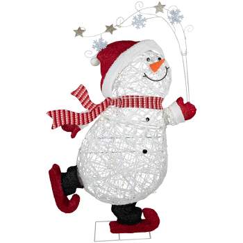 Northlight 56" Lighted Ice Skating Snowman Outdoor Decoration