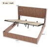 ORRD King Size Lift Storage Bed Frame, Wooden Platform with Grooved Slats, Rustic Brown, No Noise - 4 of 4