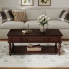 Farmhouse Coffee Table, Retro Movable Table with Wheels, Rectangular Center Table for Living Room – The Pop Home - 2 of 4