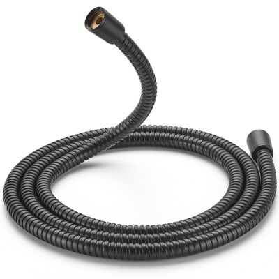 Cobbe 98" Shower Hose Extra Long, Handheld Shower Head Extension Hose Replacement with Gaskets & Sealing Tape, 304 Stainless Steel Hose, Black