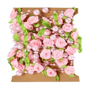 Unique Bargains Wedding Christmas DIY Decorative Artificial Rose Pearl String Beads - 1 of 4