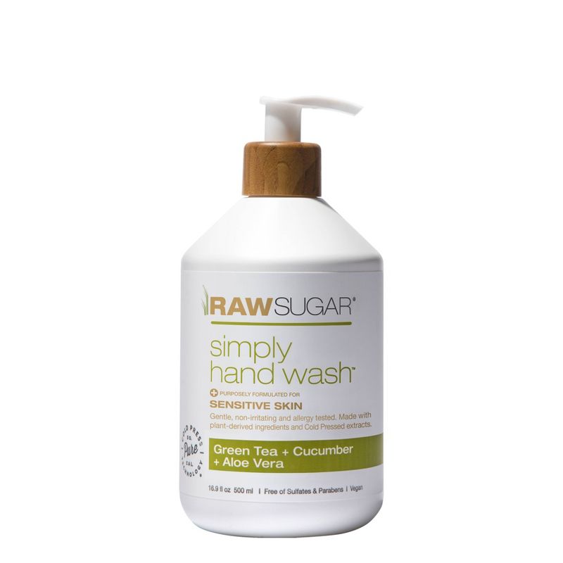 Raw Sugar Simply Hand Wash Sensitive Skin Green Tea + Cucumber + Aloe - 16.9 fl oz, 1 of 13