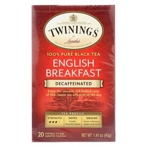 Twinings English Breakfast, Decaffeinated, Tea Bags, 20 Count Boxes, 6 Pack - 1 of 1