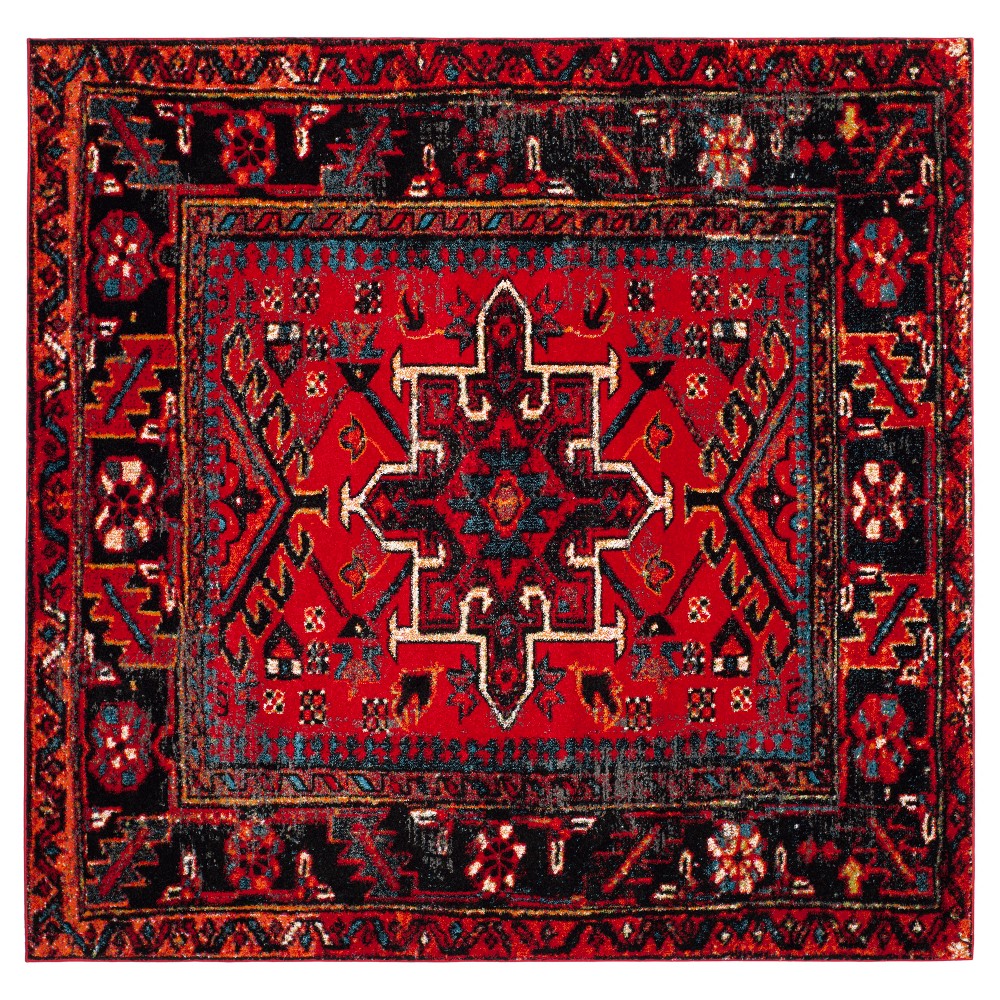 6'7inx6'7in Square Corinth Rug Red/Multi Square - Safavieh