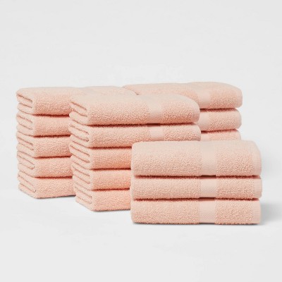 18pk Hand Towel Bundle Light Peach - Room Essentials™