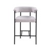 Meridian Furniture,Malin Grey Linen Textured Fabric Counter Stool, Set of 2 - 2 of 4