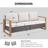 Buenhomino Patio Couch with High Back, 75" 3 Seats Outdoor Sofa, All Weather PE Wicker Couch with 4-inch Cushion for Porch, Backyard, Balcony, Deck - 3 of 4