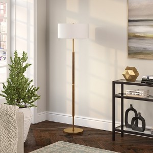Hudson and Canal 2-Light Floor Lamp with Fabric Shade - 1 of 4