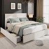 Bed Frame with Tall Tufted Wingback Headboard, Velvet Upholstered Platform Bed with 4 Storage Drawers, No Box Spring Needed - 3 of 4