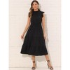 INSPIRE CHIC Women's Mock Neck Ruffled Cap Sleeve Dress - 4 of 4