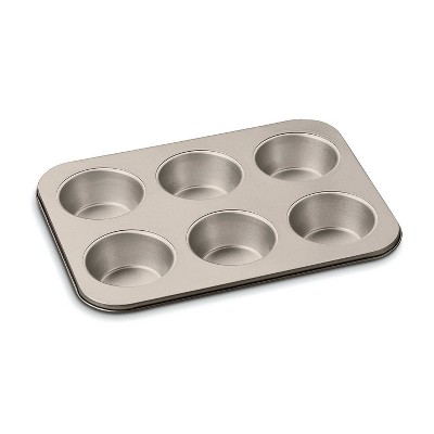 6ct Nonstick Aluminized Steel Jumbo Muffin Pan Gold - Figmint™ : Target