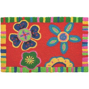 Jellybean Boho Floral Doormat – Colorful, Durable Indoor/Outdoor Mat for Porch, Entryway, or Patio, 20"X30" - 1 of 3