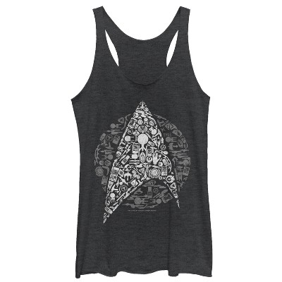 Women's Star Trek Starfleet Icon Collage Racerback Tank Top