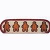 Earth Rugs Oval Stair Tread – Gingerbread Men Holiday Design, Braided Jute Christmas Accent, 27"x8.25" Festive Stair Rug - 3 of 3