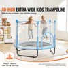 VEVOR 60" Kids Trampoline, 5FT Indoor Outdoor Trampoline with Safety Enclosure Net and Basketball Hoop, Gifts Toys for 3+ Years Children, Blue - 3 of 4