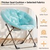 Comfy Oversized Saucer Chair for Adults, Soft Faux Fur Plush Folding Moon Chair, Metal Frame Reading Lounge Chair for Bedroom Living Room Dorm Office - 4 of 4