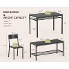 Dining Table Set for 4, 4 Pieces Dining Table Set for Home, Table and Bench wth Storage Rack, Dinner Table Set with Metal Frame - 3 of 4