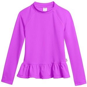 City Threads USA-Made Swim Peplum UPF 50+ Long Sleeve Girls Rashguard Tee - 1 of 4