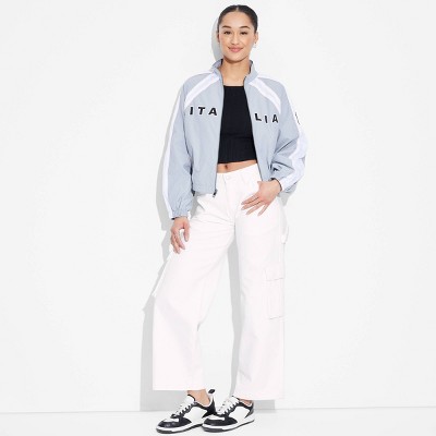 Women's Mid-Rise Wide Leg Cargo Baggy Jeans - Wild Fable™