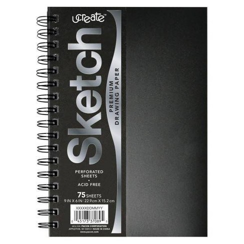 100 Sheets 9 x 12 inch Smooth Sketchpad for Drawing Pencils Pens Markers Sketching Coloring Sketch Pad Spiral Bound Sketchbook