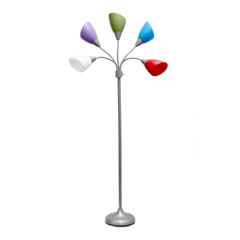 67" Contemporary Multi 5-Head Adjustable Gooseneck Floor Lamp - Simple Designs, 1 of 11