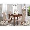 HomeStock 5-Pc Mahogany Finish Solid Wood Top - Rectangular Dining Room Set with Butterfly Leaf - Seats 4 - 2 of 4