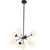Elegant Lighting Jupiter 9 light Black and Frosted White glass pendant - 4 of 4