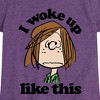 Girls' - Peanuts - Peppermint Patty I Woke Up Like This Fitted Short Sleeve Graphic T-Shirt - 2 of 4