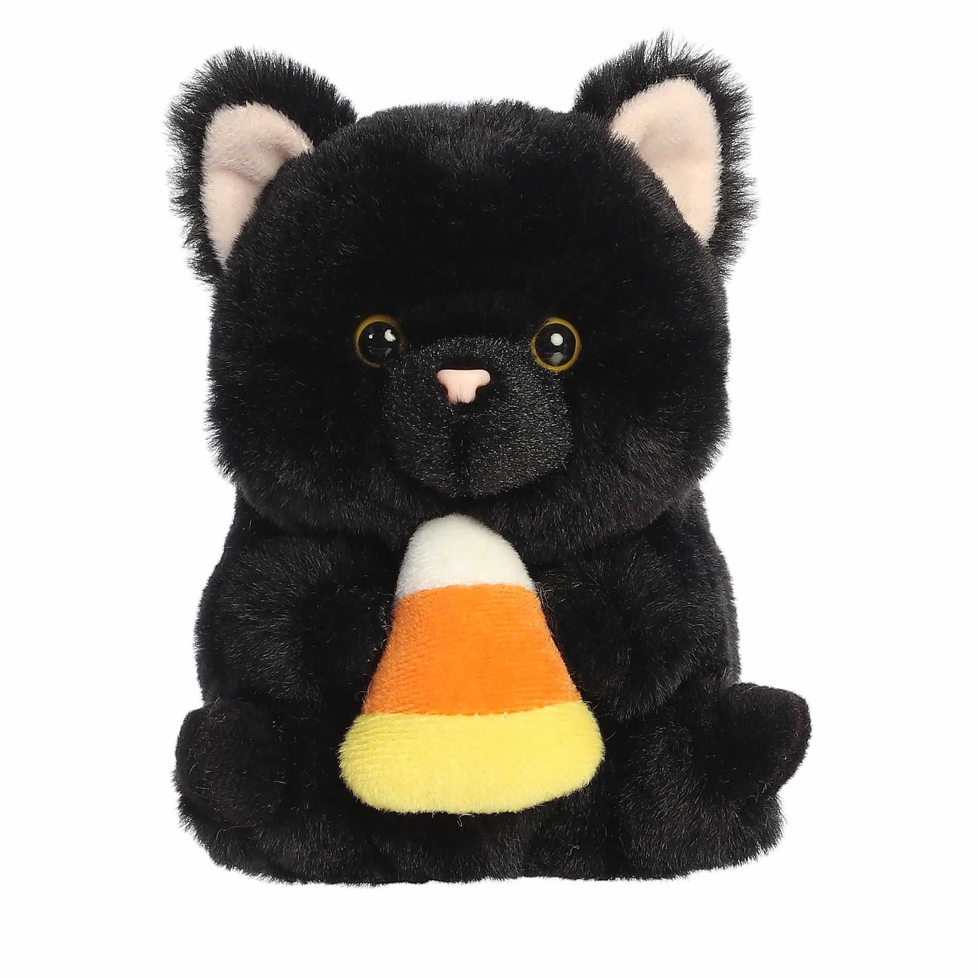 Aurora Mini Bryan Black Cat Rolly Pet Spooky Stuffed Animal 5"