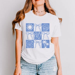 Simply Sage Market Nautical Checkered Coquette Short Sleeve Tee - 1 of 4